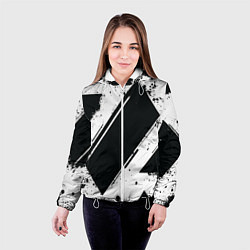 Куртка с капюшоном женская Color black white, цвет: 3D-белый — фото 2