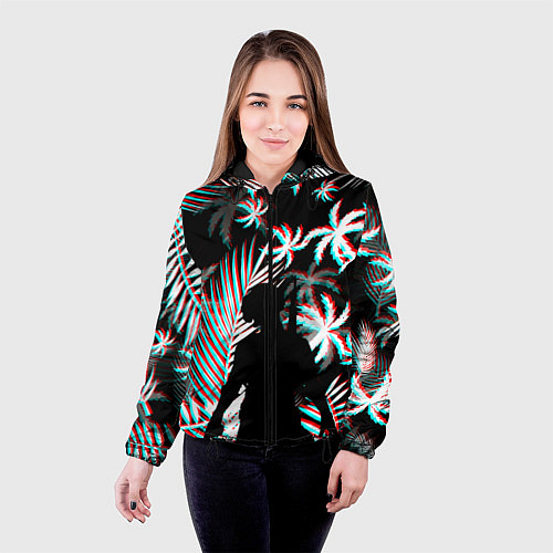 Женская куртка Pubg тропики глитч / 3D-Черный – фото 4