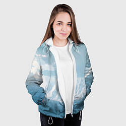 Куртка с капюшоном женская Снежный горный хребет светло-голубой, цвет: 3D-белый — фото 2