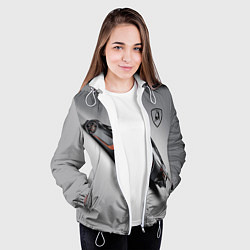 Куртка с капюшоном женская Lamborghini - racing car, цвет: 3D-белый — фото 2