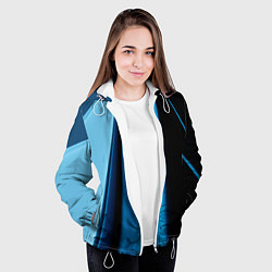 Куртка с капюшоном женская Black blue, цвет: 3D-белый — фото 2
