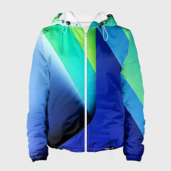Куртка с капюшоном женская Color blue green, цвет: 3D-белый