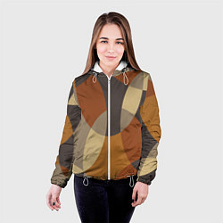 Куртка с капюшоном женская Графические цветные текстуры и паттерны, цвет: 3D-белый — фото 2