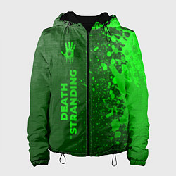 Куртка с капюшоном женская Death Stranding - green gradient по-вертикали, цвет: 3D-черный
