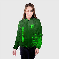 Куртка с капюшоном женская Chelsea - green gradient вертикально, цвет: 3D-черный — фото 2