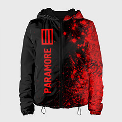 Куртка с капюшоном женская Paramore - red gradient по-вертикали, цвет: 3D-черный