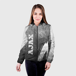 Куртка с капюшоном женская Ajax - grey gradient вертикально, цвет: 3D-черный — фото 2