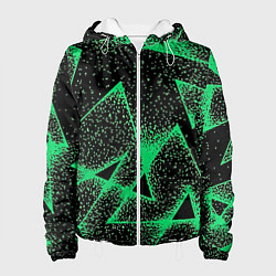 Куртка с капюшоном женская A light green triangle with dots, цвет: 3D-белый