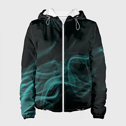 Куртка с капюшоном женская Color smoke turquoise, цвет: 3D-белый