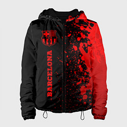 Куртка с капюшоном женская Barcelona - red gradient по-вертикали, цвет: 3D-черный