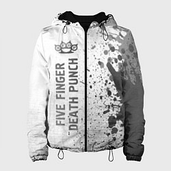 Куртка с капюшоном женская Five Finger Death Punch - white gradient по-вертик, цвет: 3D-черный