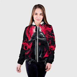 Куртка с капюшоном женская Рыцарь-крестоносец ордена красной звезды, цвет: 3D-белый — фото 2