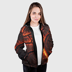 Куртка с капюшоном женская Огонь и лава, цвет: 3D-черный — фото 2