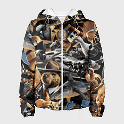 Куртка с капюшоном женская Итальянские мемы брайнрот, цвет: 3D-белый