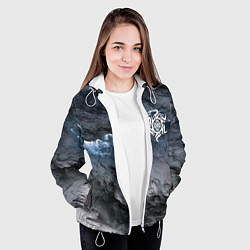 Куртка с капюшоном женская Символика Белобога - оберег, цвет: 3D-белый — фото 2