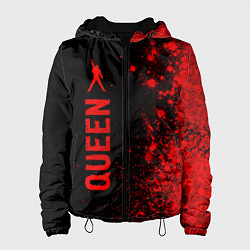 Куртка с капюшоном женская Queen - red gradient по-вертикали, цвет: 3D-черный