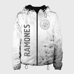 Куртка с капюшоном женская Ramones - white gradient вертикально, цвет: 3D-черный