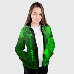 Куртка с капюшоном женская The Last Of Us - green gradient по-вертикали, цвет: 3D-черный — фото 2