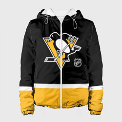 Куртка с капюшоном женская Питтсбург Пингвинз хоккей, цвет: 3D-белый