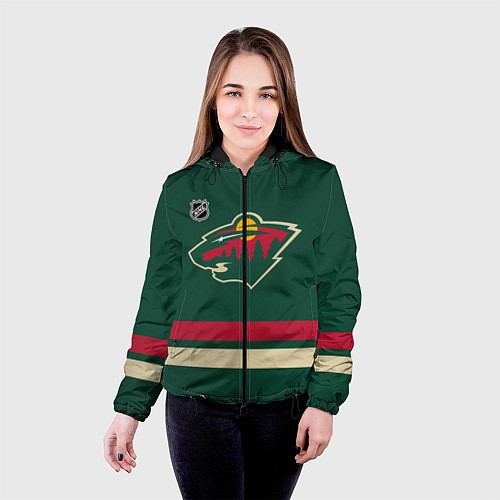 Женская куртка Миннесота Уайлд хоккей / 3D-Черный – фото 4