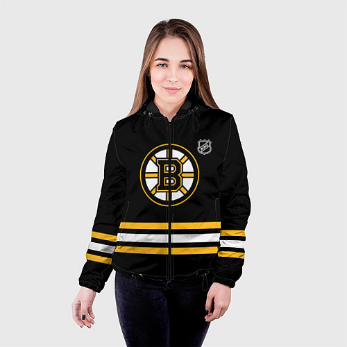 Женская куртка Бостон Брюинз хоккей / 3D-Черный – фото 4