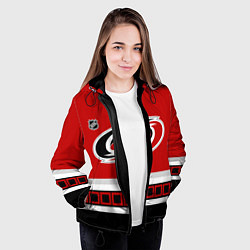 Куртка с капюшоном женская Каролина Харрикейнз хоккей, цвет: 3D-черный — фото 2