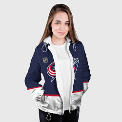 Куртка с капюшоном женская Коламбус Блю Джекетс хоккей, цвет: 3D-белый — фото 2