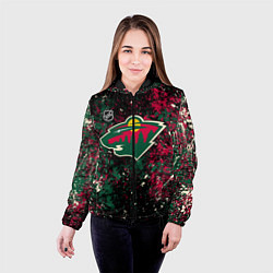 Куртка с капюшоном женская Minnesota Wild NHL black, цвет: 3D-черный — фото 2