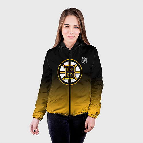 Женская куртка Бостон Брюинз - градиент / 3D-Черный – фото 4