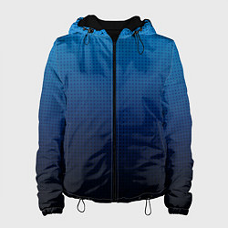 Куртка с капюшоном женская Из голубого в чёрный градиент с точками, цвет: 3D-черный