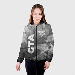 Куртка с капюшоном женская GTA - grey gradient вертикально, цвет: 3D-черный — фото 2