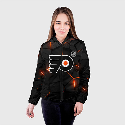 Женская куртка Филадельфия Флайерз - НХЛ хоккей / 3D-Черный – фото 4