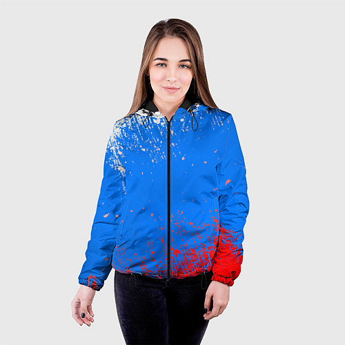 Женская куртка Патриот - флаг / 3D-Черный – фото 4