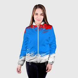 Куртка с капюшоном женская Патриот - флаг, цвет: 3D-белый — фото 2