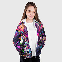 Куртка с капюшоном женская Стиль Cyberpunk, цвет: 3D-белый — фото 2