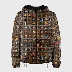 Куртка с капюшоном женская Артефакты меча и магии, цвет: 3D-черный