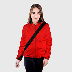 Куртка с капюшоном женская Ремень безопасности, красный, цвет: 3D-черный — фото 2