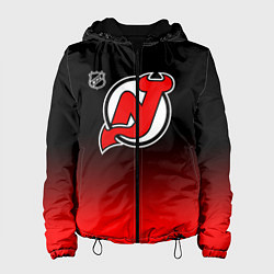 Куртка с капюшоном женская Нью Джерси Девилз - градиент, цвет: 3D-черный