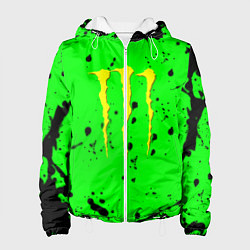 Куртка с капюшоном женская Monster energy кислотные брызги, цвет: 3D-белый