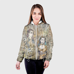 Куртка с капюшоном женская Девушки стимпанк, цвет: 3D-белый — фото 2