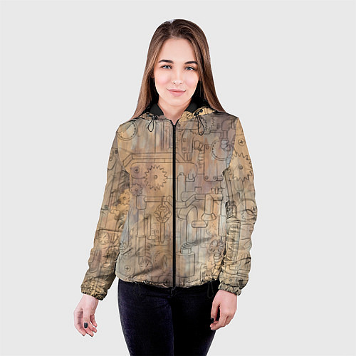 Женская куртка Стимпанк элементы / 3D-Черный – фото 4