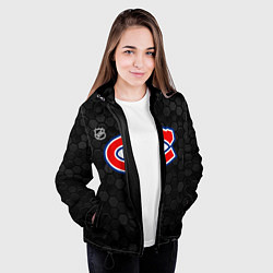 Куртка с капюшоном женская Монреаль Канадиенс - черные соты, цвет: 3D-черный — фото 2