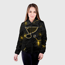 Куртка с капюшоном женская Сент Луис Блюз - плиты с подсветкой, цвет: 3D-черный — фото 2