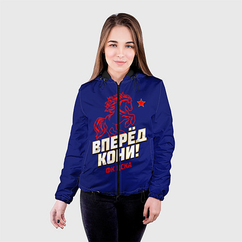 Женская куртка Вперед кони ФК ЦСКА / 3D-Черный – фото 4
