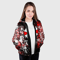 Куртка с капюшоном женская Амбрелла текстура хаоса, цвет: 3D-черный — фото 2