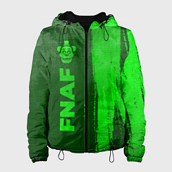 Куртка с капюшоном женская FNAF - green gradient по-вертикали, цвет: 3D-черный