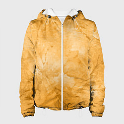 Куртка с капюшоном женская Абстракция - bright yellow, цвет: 3D-белый