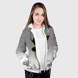 Куртка с капюшоном женская Сент Луис Блюз - белый градиент, цвет: 3D-белый — фото 2