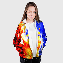 Куртка с капюшоном женская Doom битва огня, цвет: 3D-белый — фото 2