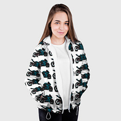 Куртка с капюшоном женская Motorbike blue, цвет: 3D-белый — фото 2